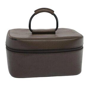 GUCCI Vanity Cosmetic Pouch Leather Brown 039